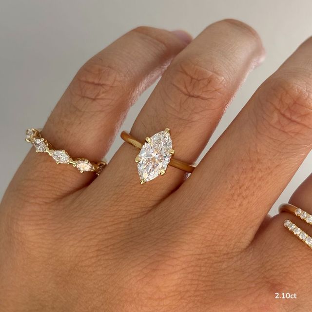 Elswin Yellow Gold Flower Engagement Ring