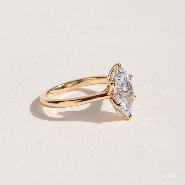 Elswin Yellow Gold Flower Engagement Ring
