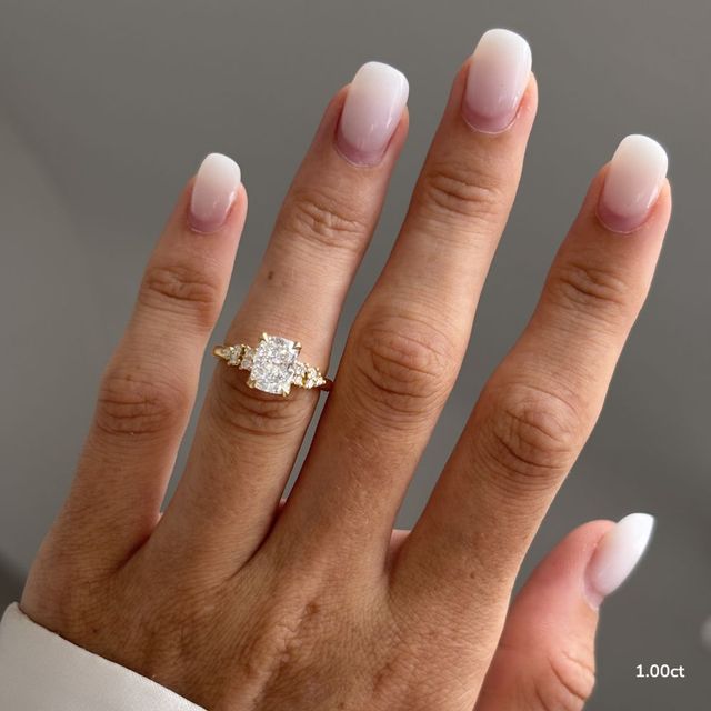 Everest Yellow Gold Cluster Engagement Ring