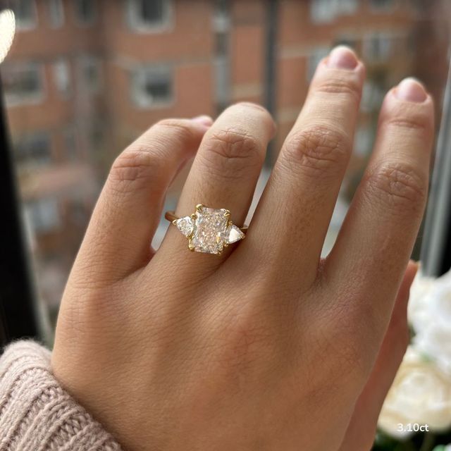 Ciara Yellow Gold Trilogy Engagement Ring