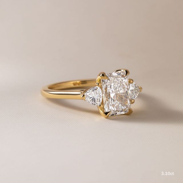 Ciara Yellow Gold Trilogy Engagement Ring