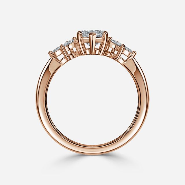 Adriana Rose Gold Flower Engagement Ring