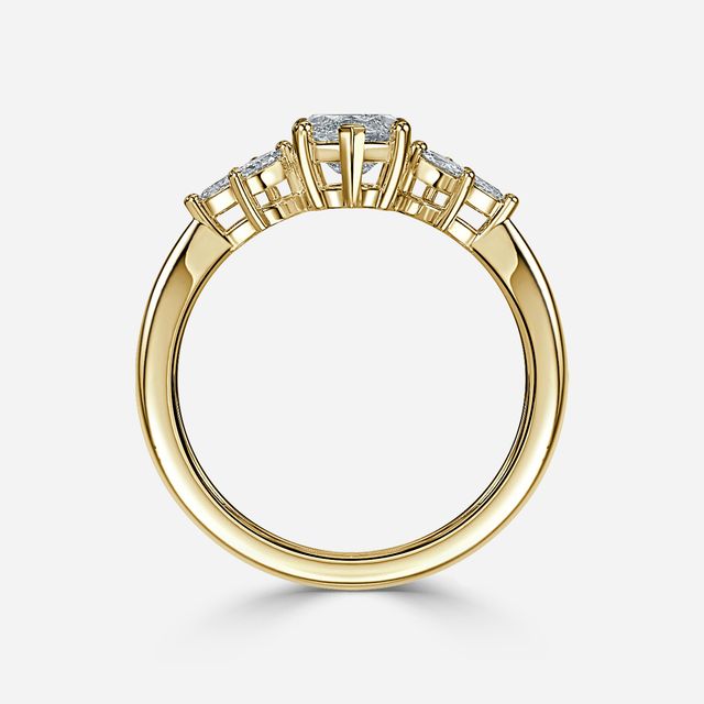 Adriana Yellow Gold Trilogy Engagement Ring
