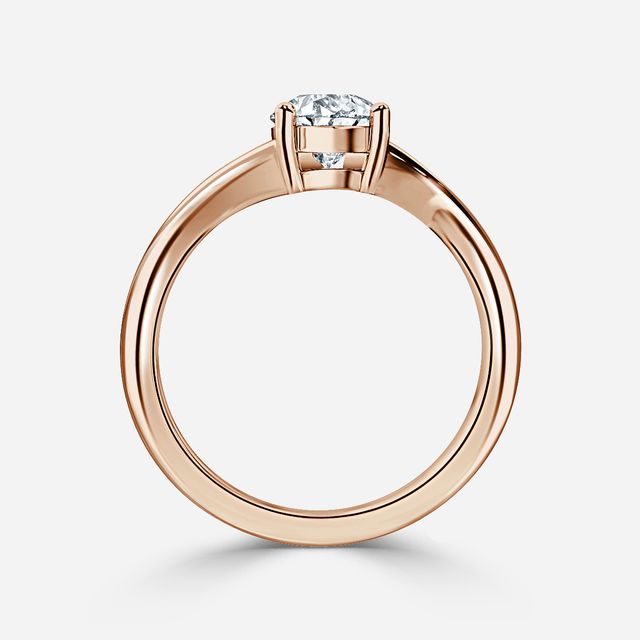 Ferre V Shaped Marquise Rose Gold Modern Engagement Ring