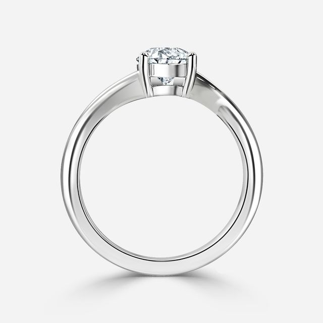 Ferre V Shaped Marquise Platinum Solitaire Engagement Ring