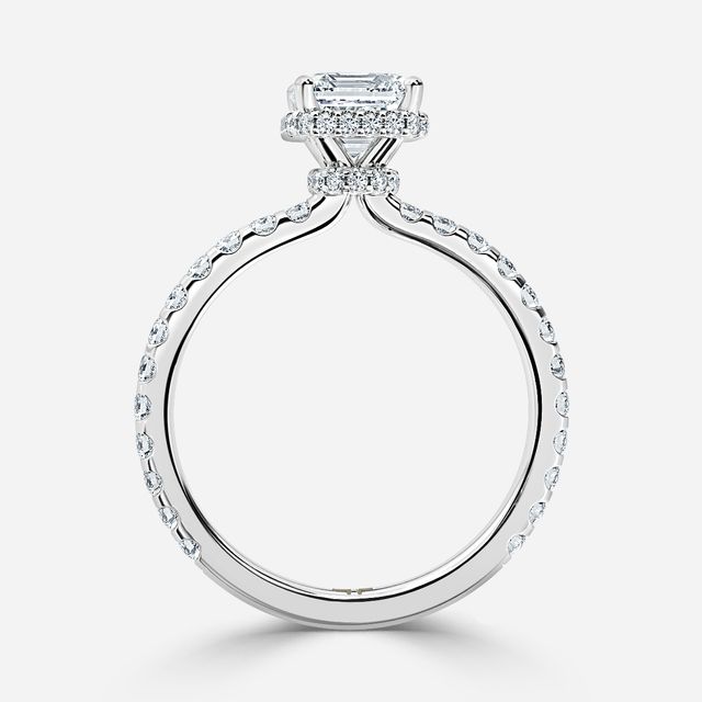 Enari White Gold Double Hidden Halo Engagement Ring