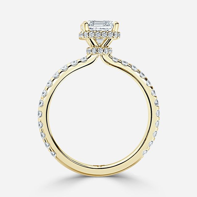 Enari Yellow Gold Double Hidden Halo Engagement Ring