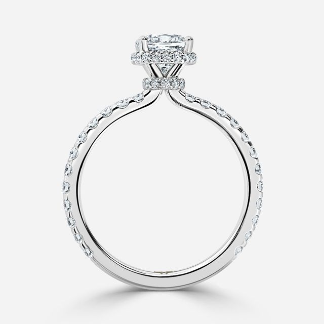 Enari White Gold Double Hidden Halo Engagement Ring