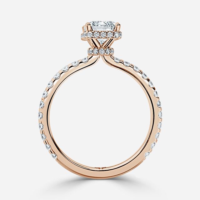 Enari Rose Gold Double Hidden Halo Engagement Ring
