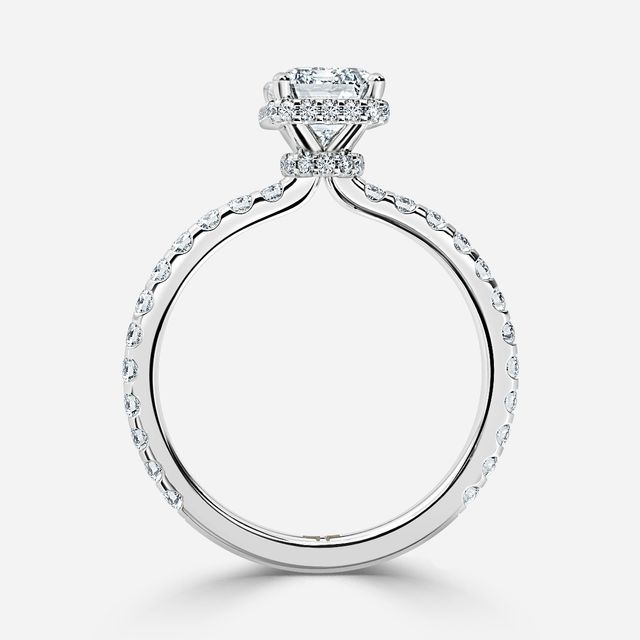 Enari White Gold Double Hidden Halo Engagement Ring