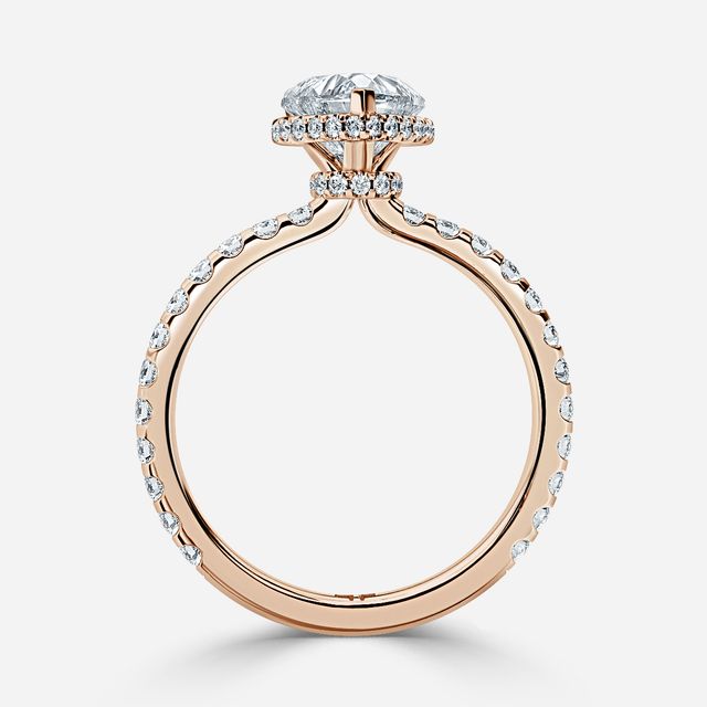 Enari Rose Gold Double Hidden Halo Engagement Ring