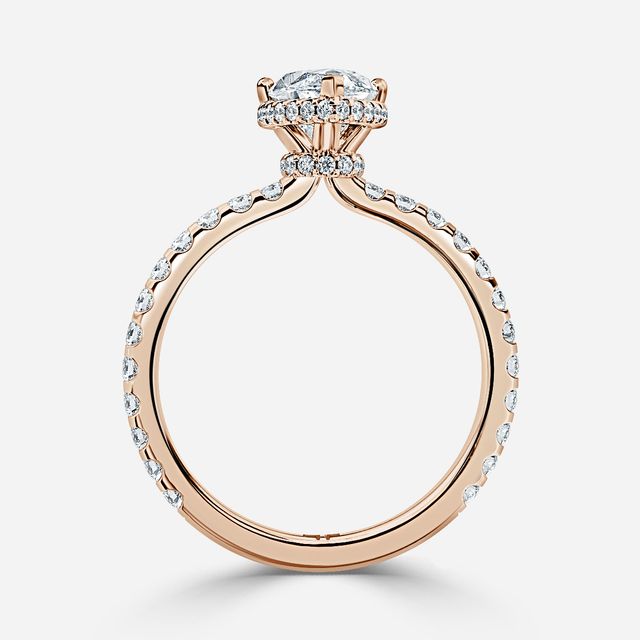 Enari Rose Gold Double Hidden Halo Engagement Ring