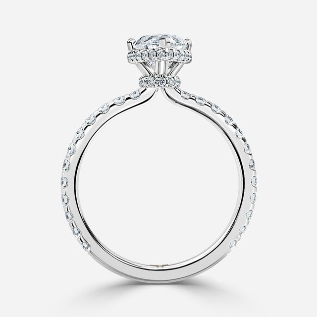 Enari White Gold Double Hidden Halo Engagement Ring