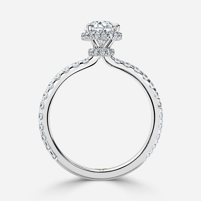 Enari Platinum Double Hidden Halo Engagement Ring