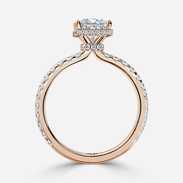 Enari Rose Gold Double Hidden Halo Engagement Ring