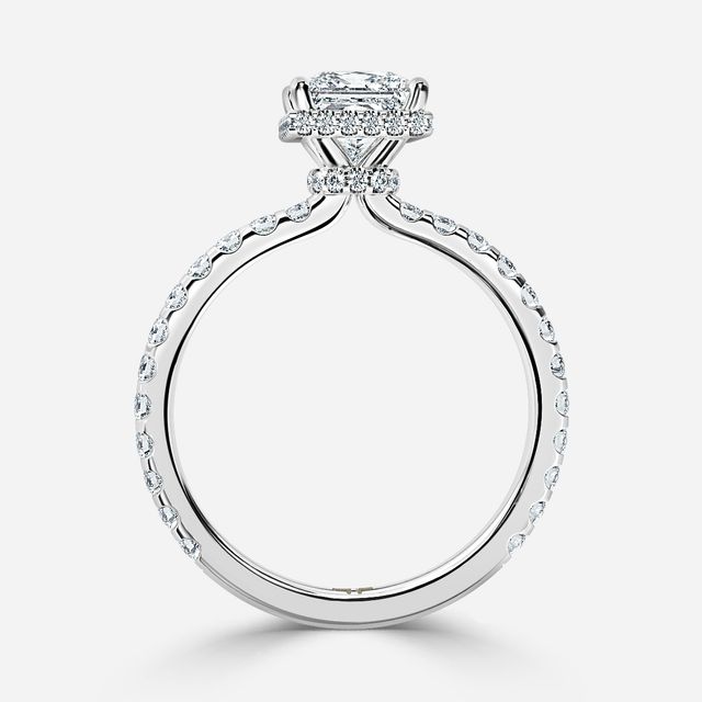 Enari White Gold Double Hidden Halo Engagement Ring