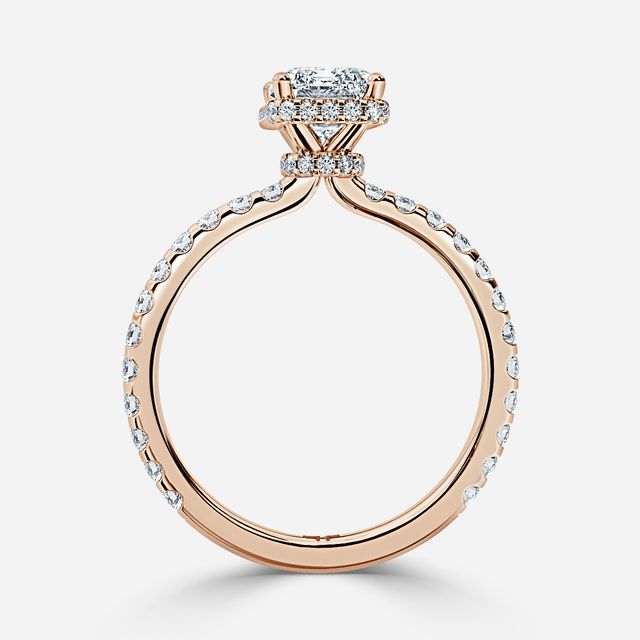 Enari Rose Gold Double Hidden Halo Engagement Ring