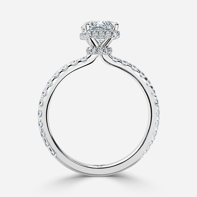 Enari Platinum Double Hidden Halo Engagement Ring