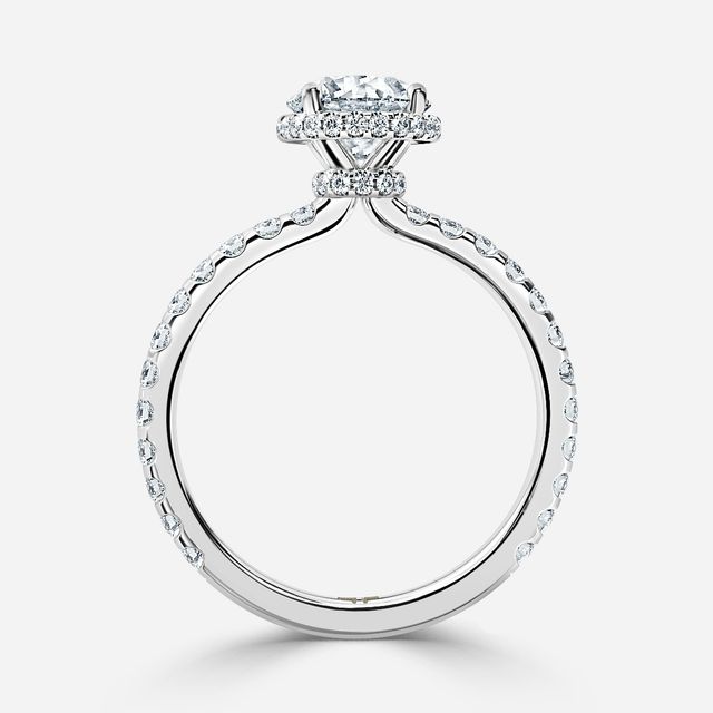 Enari White Gold Double Hidden Halo Engagement Ring