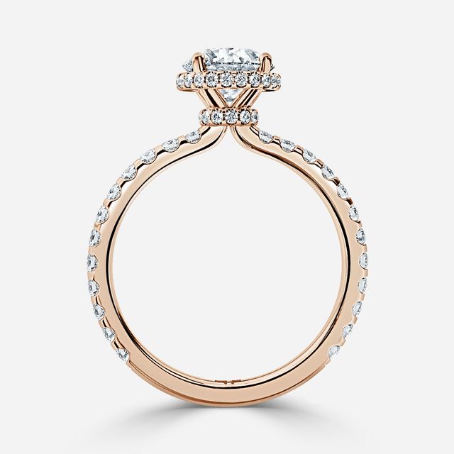 Enari Rose Gold Double Hidden Halo Engagement Ring