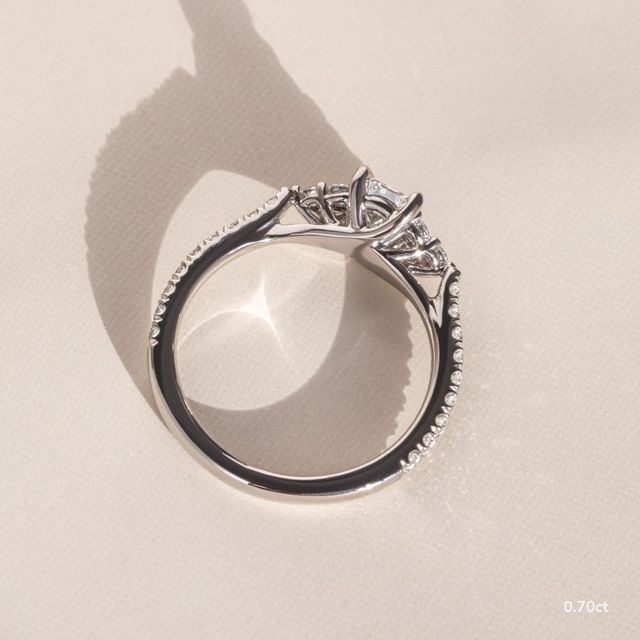 Mithrial White Gold Trilogy Engagement Ring