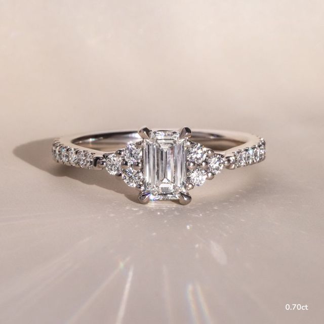 Mithrial White Gold Trilogy Engagement Ring