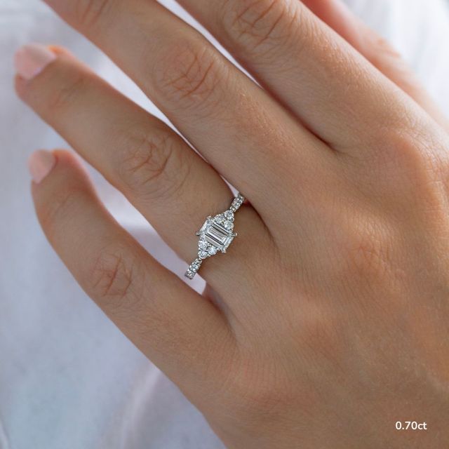 Mithrial White Gold Trilogy Engagement Ring