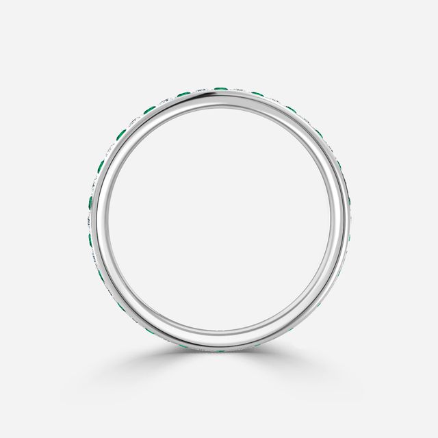 Arianna Emerald Full Eternity Wedding Ring In Platinum