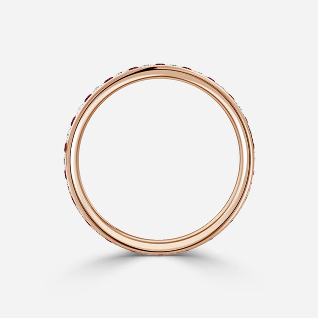Arianna Ruby Full Eternity Wedding Ring In Rose Gold