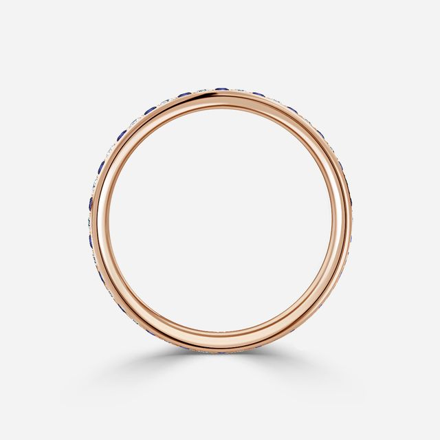 Arianna Sapphire Full Eternity Wedding Ring In Rose Gold
