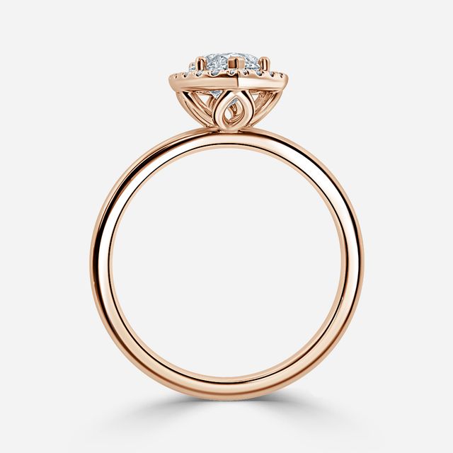 Fortuna Rose Gold Halo Engagement Ring