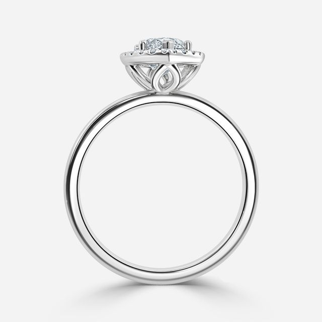 Fortuna White Gold Halo Engagement Ring