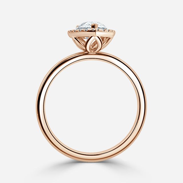 Fortuna Rose Gold Halo Engagement Ring