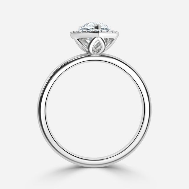 Fortuna Platinum Halo Engagement Ring