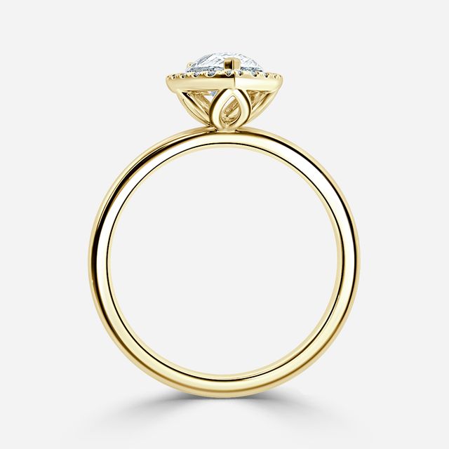 Fortuna Yellow Gold Halo Engagement Ring