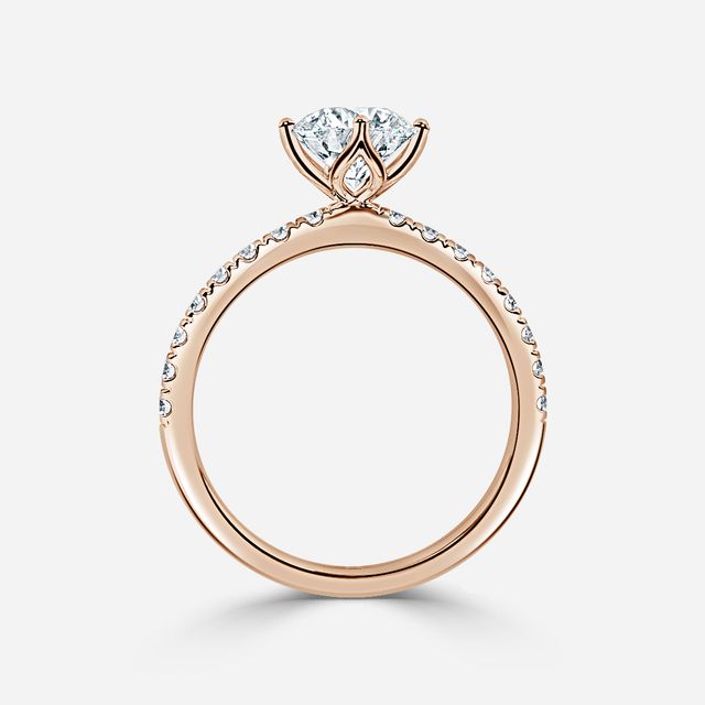 Neela Rose Gold Pave Engagement Ring