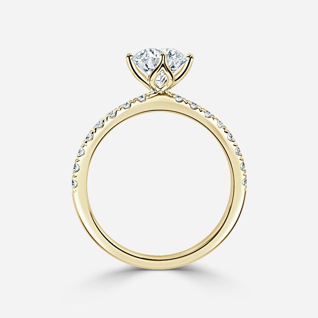 Neela Yellow Gold Pave Engagement Ring