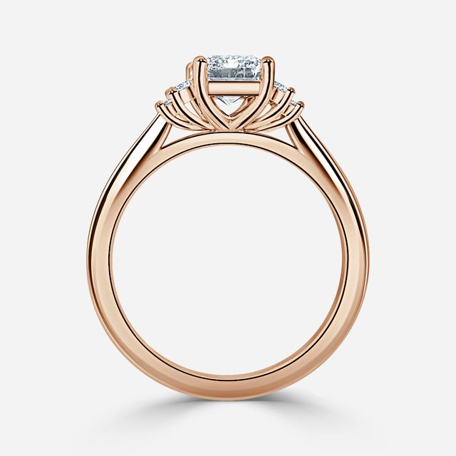 Sara Rose Gold Trilogy Engagement Ring