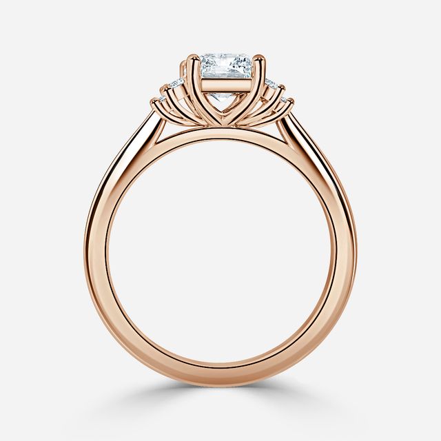 Sara Rose Gold Trilogy Engagement Ring
