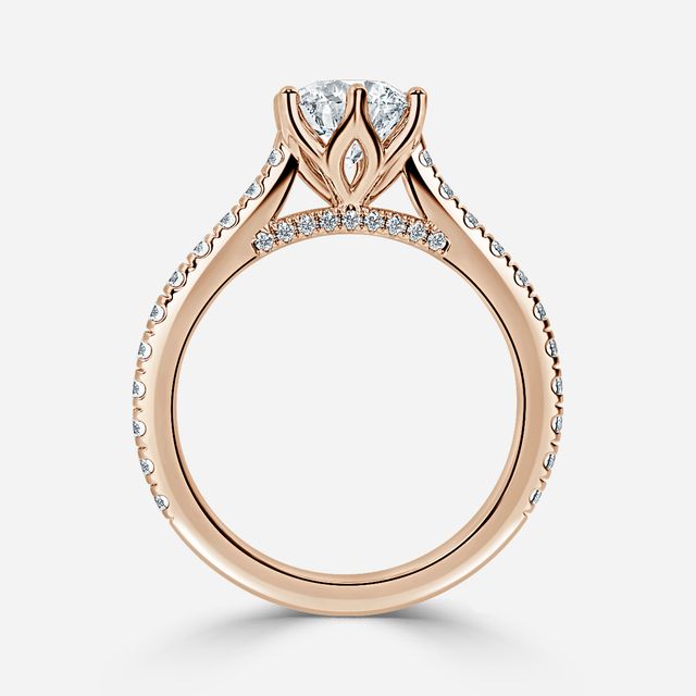 Vira Pave Rose Gold Engagement Ring