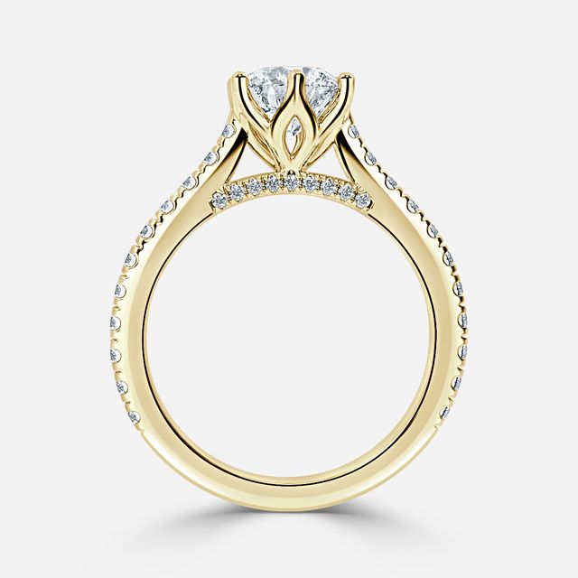 Vira Pave Yellow Gold Engagement Ring