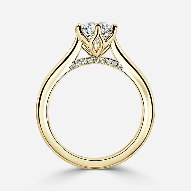 Vira Yellow Gold Solitaire Engagement Ring