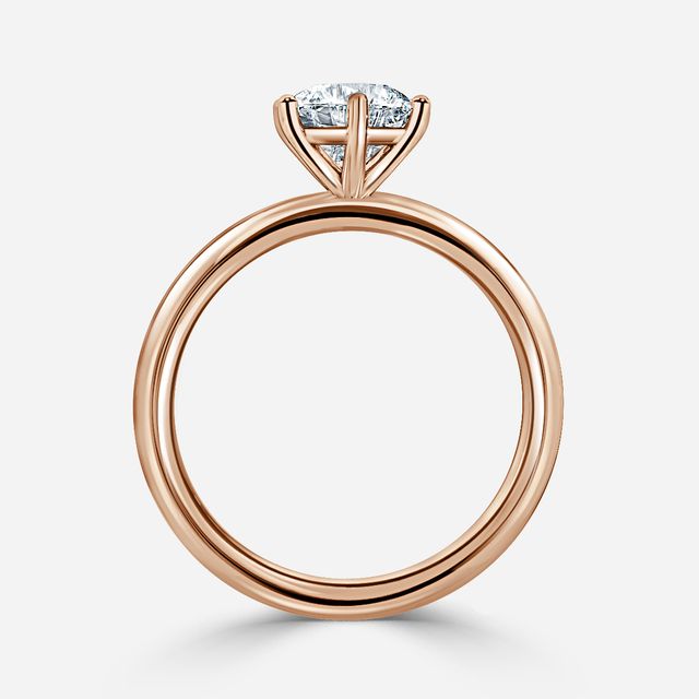 Lina Six Prong Rose Gold Solitaire Engagement Ring