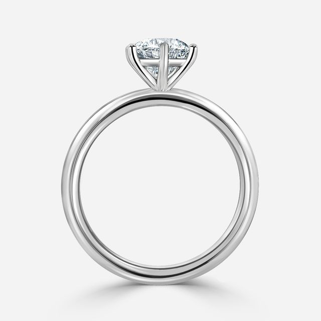 Lina Six Prong Platinum Solitaire Engagement Ring