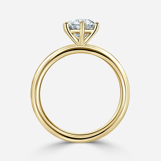 Lina Six Prong Yellow Gold Solitaire Engagement Ring