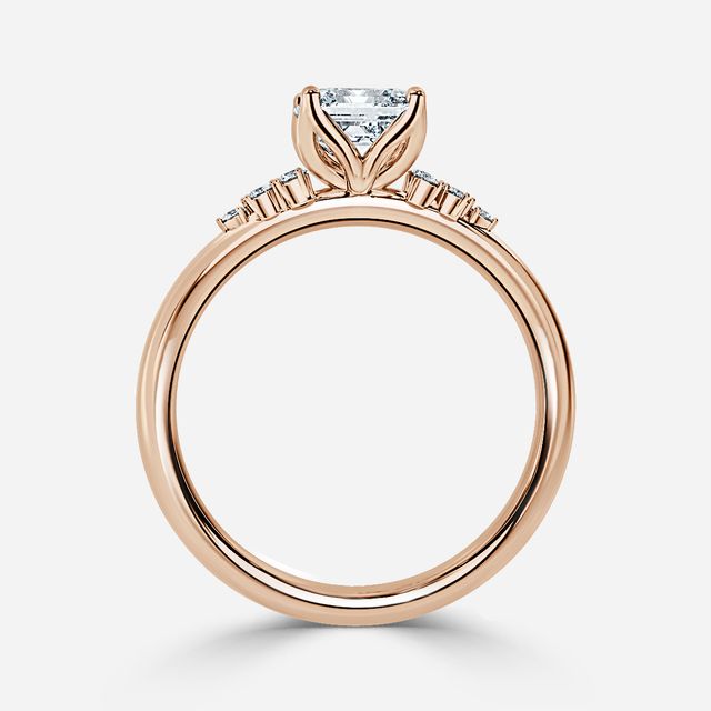 Everest Rose Gold Flower Engagement Ring