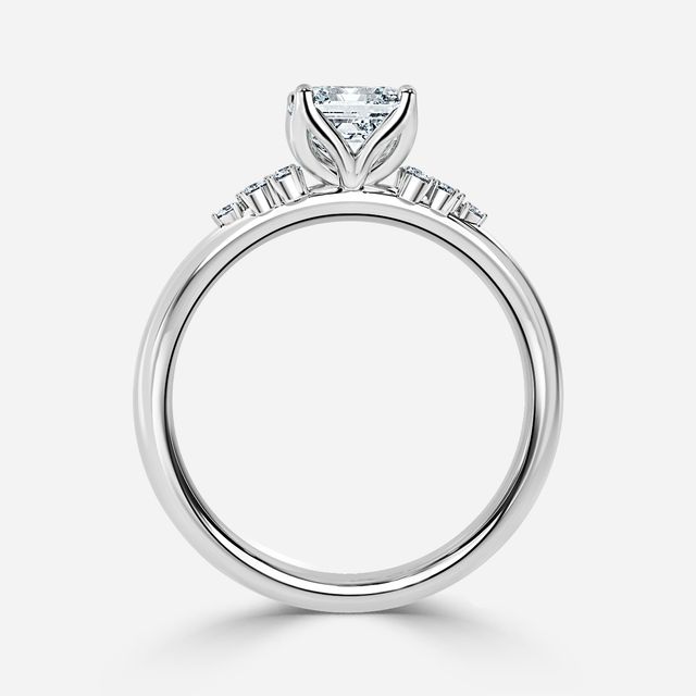 Everest Platinum Flower Engagement Ring