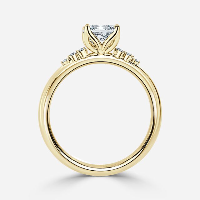 Everest Yellow Gold Cluster Engagement Ring