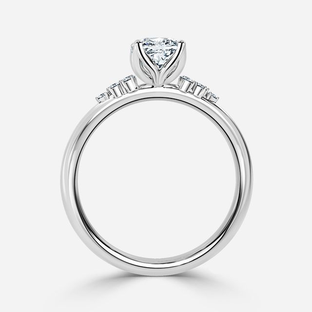 Everest White Gold Flower Engagement Ring