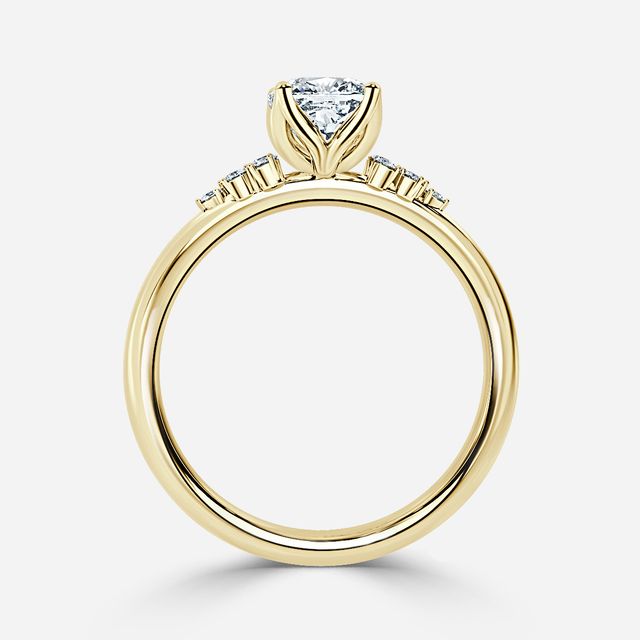 Everest Yellow Gold Cluster Engagement Ring